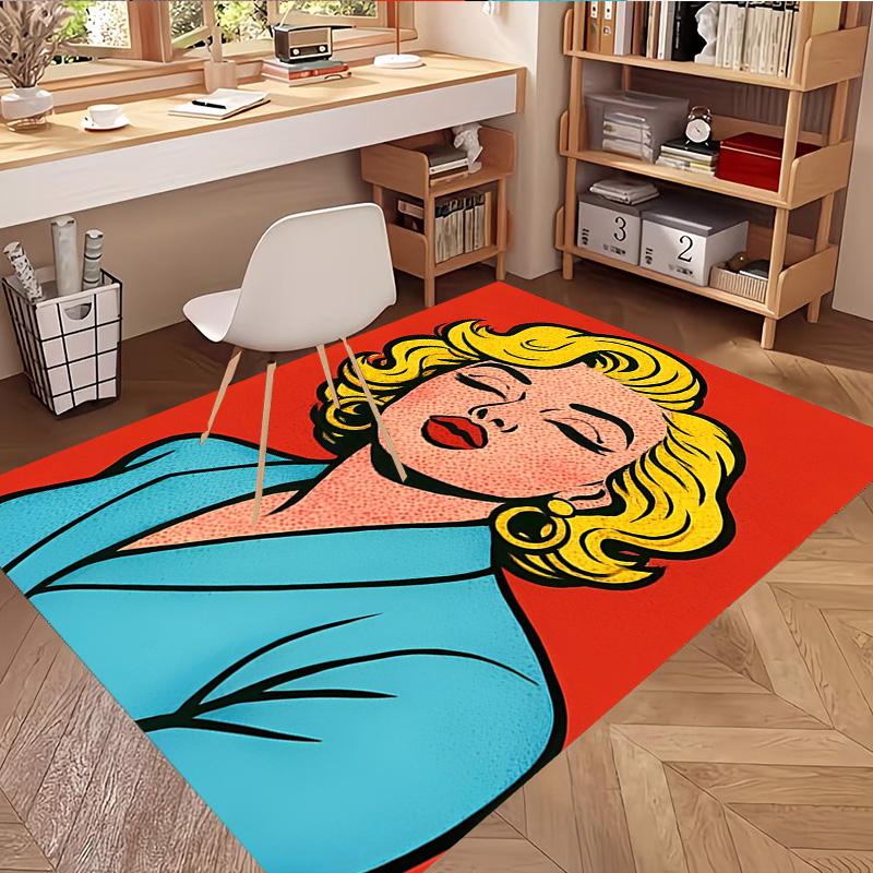 Marilyn Monroe Print Vloerkleed, Wasbaar Vloerkleed, Voor Entree Slaapzaal Wasruimte Kantoor Studeerkamer, Woondecoratie Verjaardag Kerstcadeau