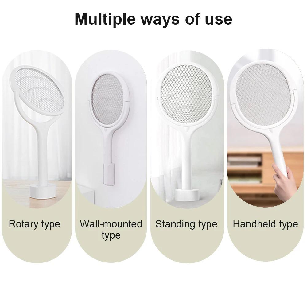 3500V Electric Mosquito Racket Mosquito Swatter With Extension Rod USB Rechargeable Angle Adjustable Mosquito Killer Lamp