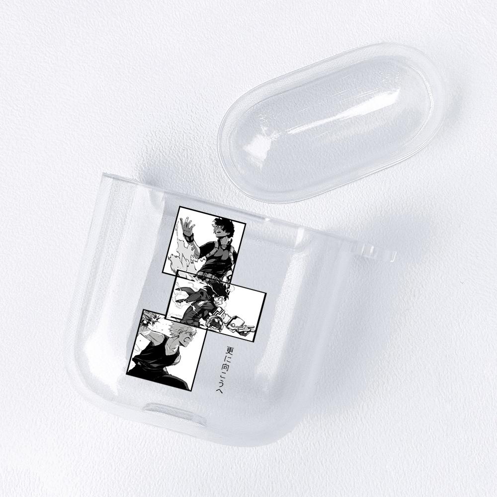 Anime My Hero Academia Figurer Gjennomsiktig Airpods-deksel for Funda Airpods 2/1 Deksel Boku No Hero Academia Mykt TPU-deksel Coque