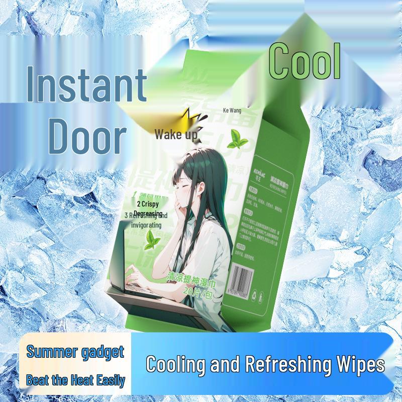 Mint Cooling Cleansing Wipes - Portable Individually Wrapped Refreshing Wet Wipes