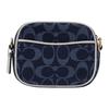 New COACH Dempsey Jacquard Fabric With Leather Camera Bag Shoulder Bag Crossbody Bag Small Size Women's Denim Blue C4583-IMDEI