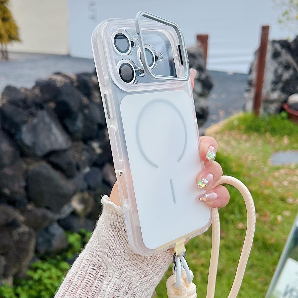 Ενισχυμένο Λουράκι Κορδόνι Anti-loss Crossbody Θήκη Για iPhone 17 16 Pro Max 11 12 13 14 15 Plus Αναδιπλούμενο Κάλυμμα με Μαγνητικό Κάλυμμα και Βάση