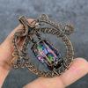Mystic Topaz Handmade Copper Wire Wrap Jewelry Pendant 2.56" A0b34