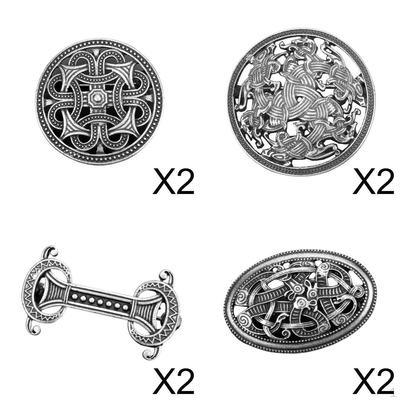 8pcs Viking Brooch Pin Scarf Cloak Badge Knot Pennanular Fastener