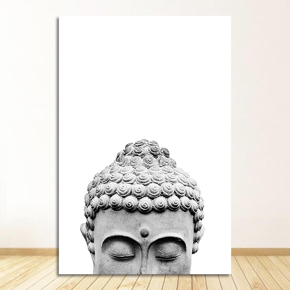 Wall Art Canvas Painting Black White Nordic Posters And Prints Pictures For Living Room Sakyamuni Buddha Statue Qoutes