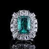 Light Luxury Diamond-Set Emerald Diamond Ring For Women'S High-End Luxury Finger Ring Hand