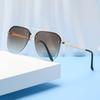 Sunglasses half frame toad model Internet celebrity live broadcast model Large frame sunscreen, small face fashion double beam driving men's and wom