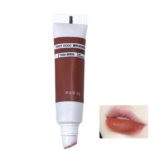 6g Lip Glaze Waterproof Daub Smoothly Nude Color Velvet Matte Lip Paste for Party
