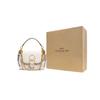 Coach Beat 18 Horse And Carriage Print Chain Coated Canvas And Leather Small Square Handbag Women handbags Cream 4603-B4RGL