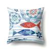 Polyester Pillowcase Peach Leather Velvet Cushion Cover Marine Life Seahorse Octopus Printed Pillowcase Car Cushion