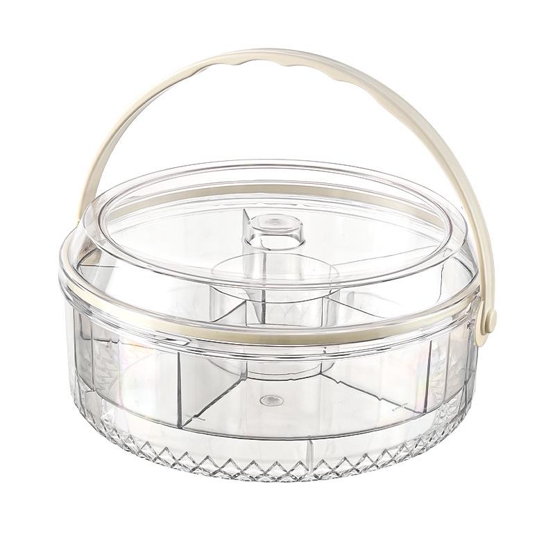 Portable Fruit Storage Bowl with Compartments and Lid