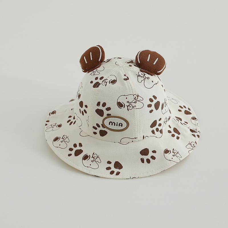 2026 Spring Unisex Korean Baby & Small Dog Cartoon Bucket Hat - Cute Sun Protection Fisherman Style