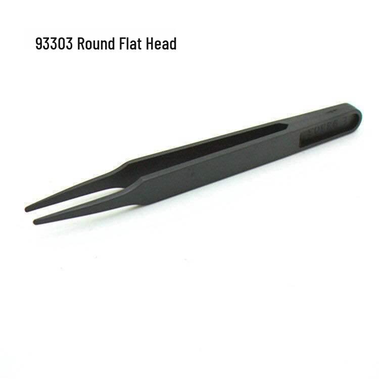 Anti-static Carbon Fiber Plastic Tweezers: Round & Wide Tip Clamps, Eco-friendly Insulation for Disassembly and Repair