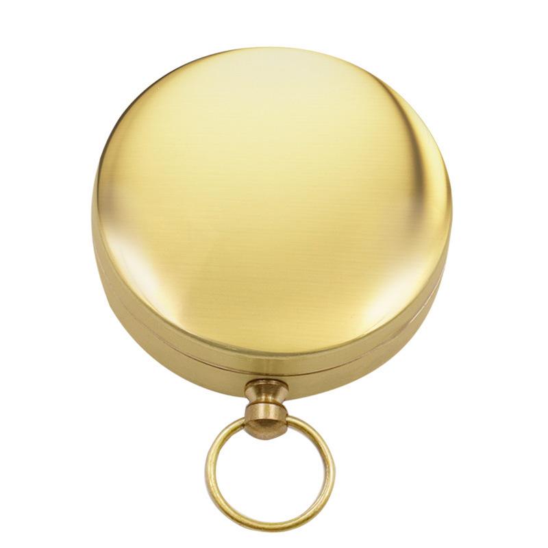 Compact Brass Flip-Top Compass with Luminous Dial for Outdoor Travel