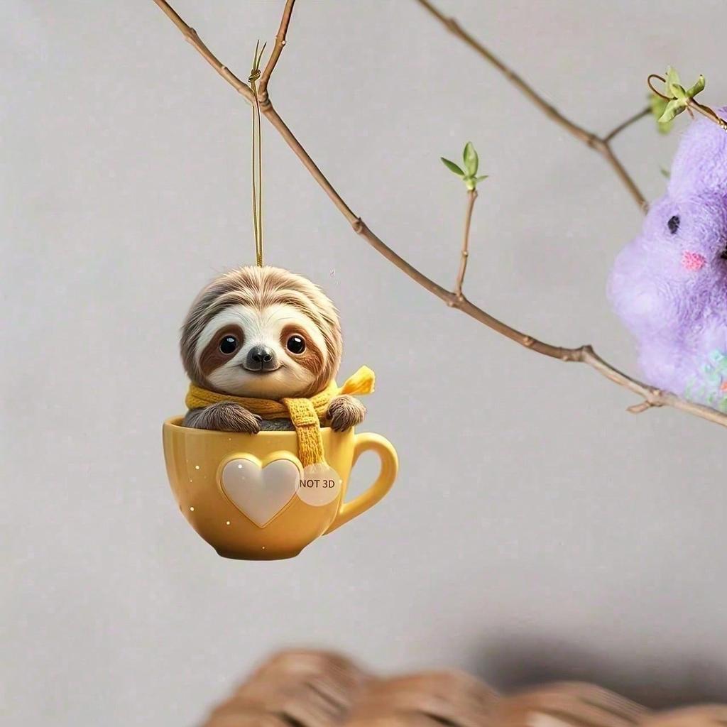 1 Calming Sloth Ornament – Effortless Holiday Adornment | Vehicle, Household, Glass Display, Inventive Present