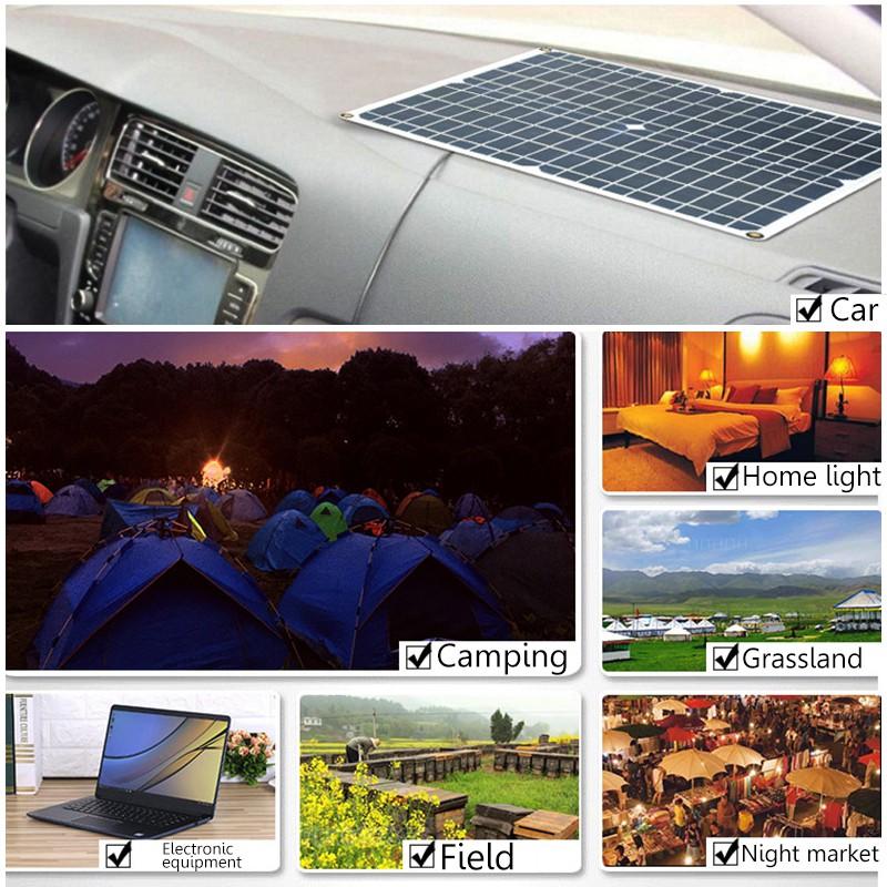 Solar Power Generation System Dual USB 40W Solar Panel+2000W Power Inverter+10A Solar Controller