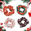 4pcs Set Fashionable Minimalist Girls' Christmas Hair Ties,High-Elasticity Non-Damaging Hair Bands with Christmas Element Prints