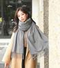 White Cashmere Scarf: Thickened, Solid Color, Versatile for Women & Men, Perfect for Autumn & Winter