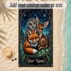 Forest Theme Soft Beach Towel Personalized Custom Name Text Towel Portable for Beach Pool Travel