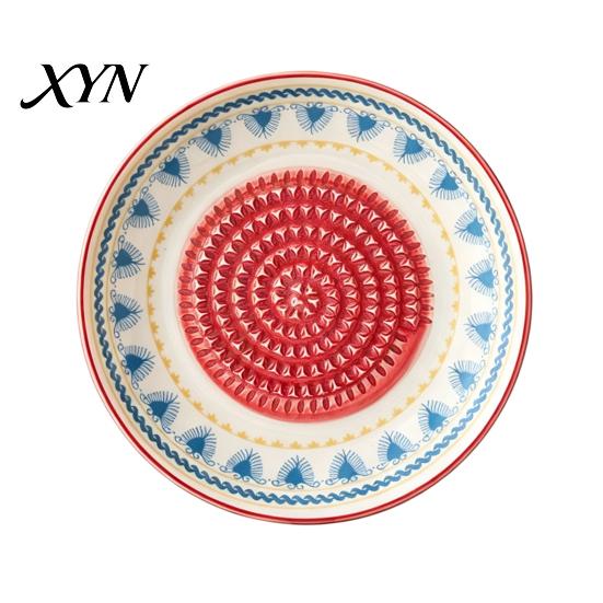 Grattugia da Cucina in Ceramica Piatto Ciotola Tritaglio Aglio, Scorzascatola Manuale per Zenzero Frutta per Piatto, Vassoio Multifunzione per Preparazione Mescolanza Servizio, Moderno Minimalista
