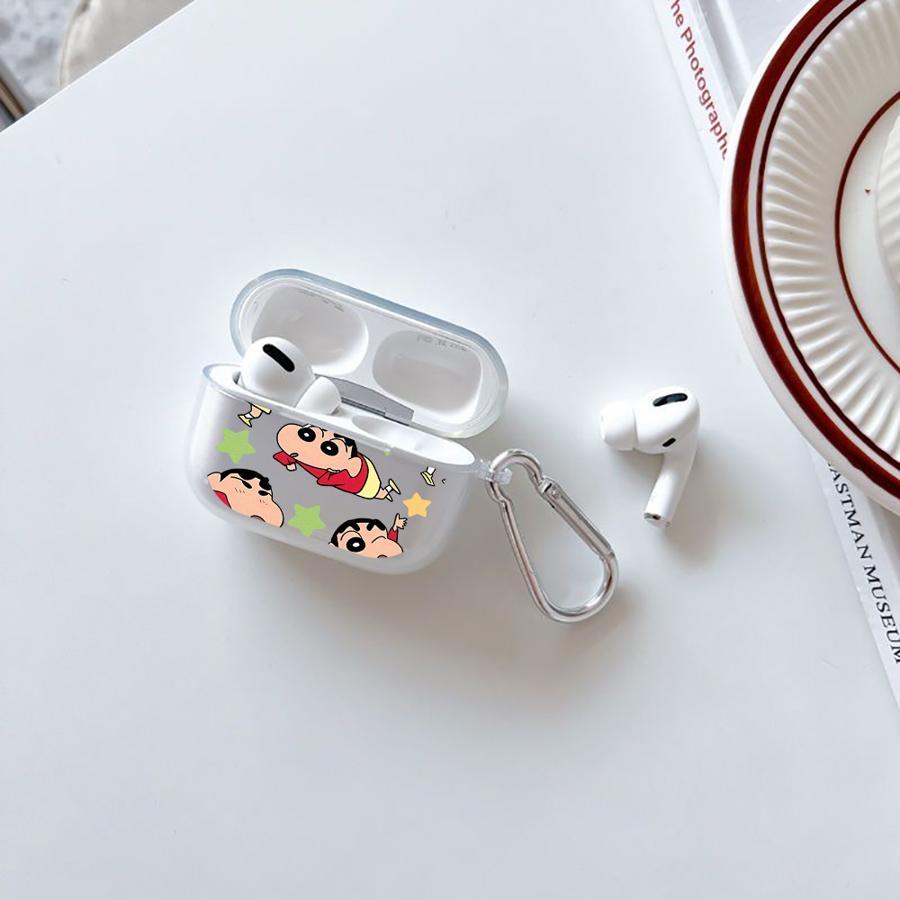 Crayon ShinChan Cute Clear Earphone Cases Cover Case For Airpods 3 4 Pro 1 Pro2 2 Pro3