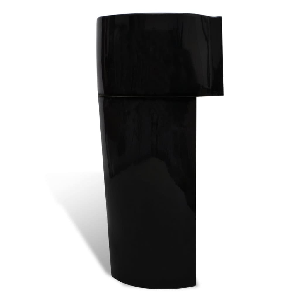 Vidaxl Round Washbasin with Overflow and Tap Hole, Black