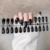 24pcs/set DIY Quick Nails Solid Color Glossy Long Ballet False Nails Multicolor Strips Finished Wear Nail Art