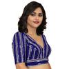 Fancy Designer Blouse for Women for Sarees, Lehengas, and Festivals with Golden Sequin Embroidery V-Neck Georgette Blouse Stylish Ready-to-Wear