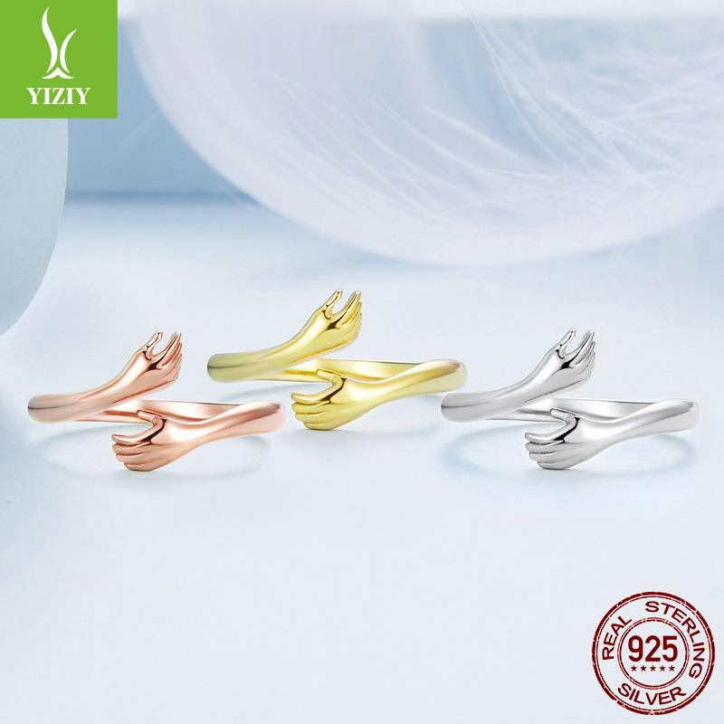 925 Sterling Silver Hug Ring For Women, Give Girlfriend Couple Ring Ring Jewelry Bsr176
