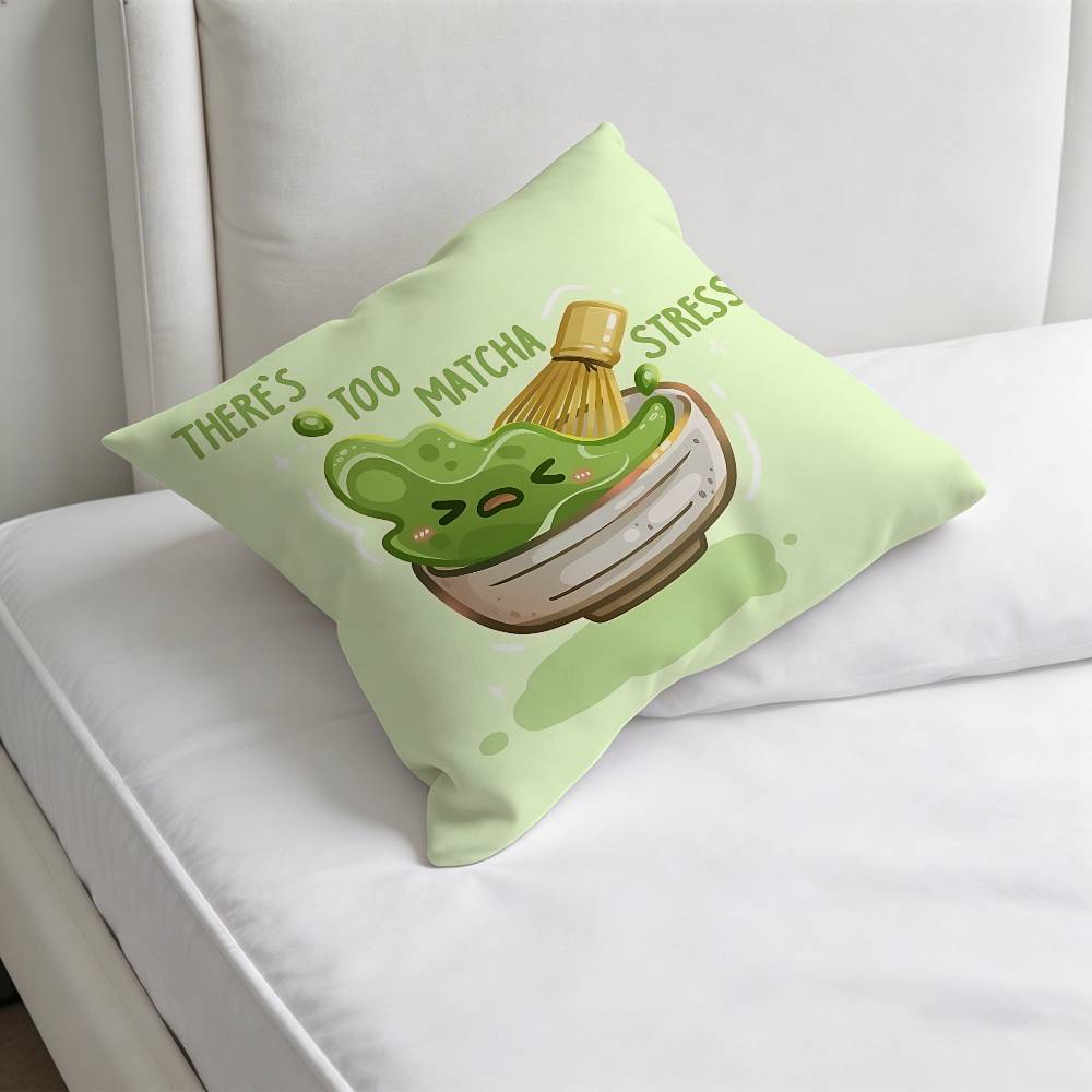 Green INS Style MMatcha Cake Square Pillow Case Soft Decorative Throw Pillow Cover for Home Sofa Bed