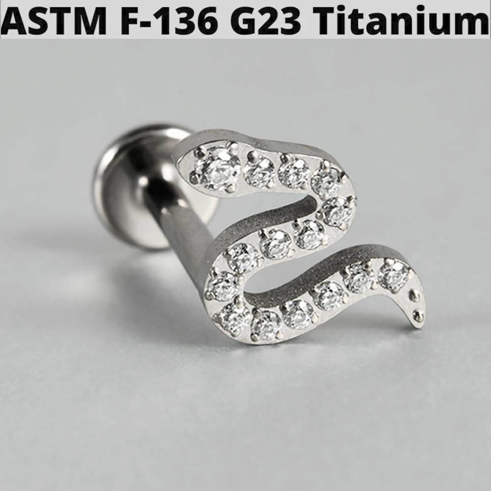 1PC G23 Titanium Butterfly Internal Thread Labret Lip Rings Cross Snake Ear Cartilage Tragus Helix Earring Lobe Piercing Jewelry
