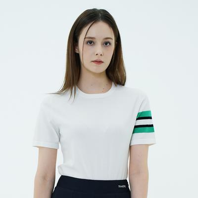 TRIMERE Signature Line Short Sleeve Round Knit Woman Ivory