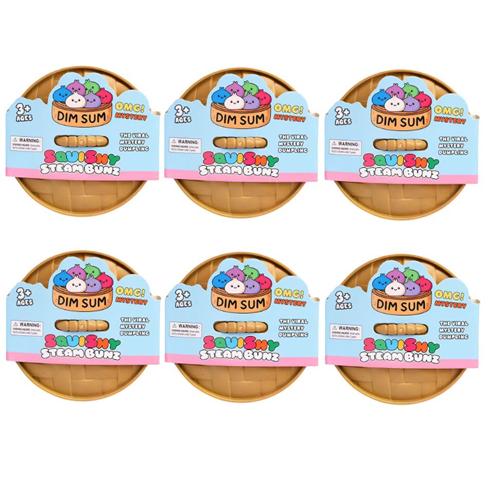 Kleurrijke 6 Stijlen Glitter Dumpling Glitter Dumpling Squishy met Doos Dumplings Sensorisch Knijpspeelgoed voor Stressverlichting Speelgoed