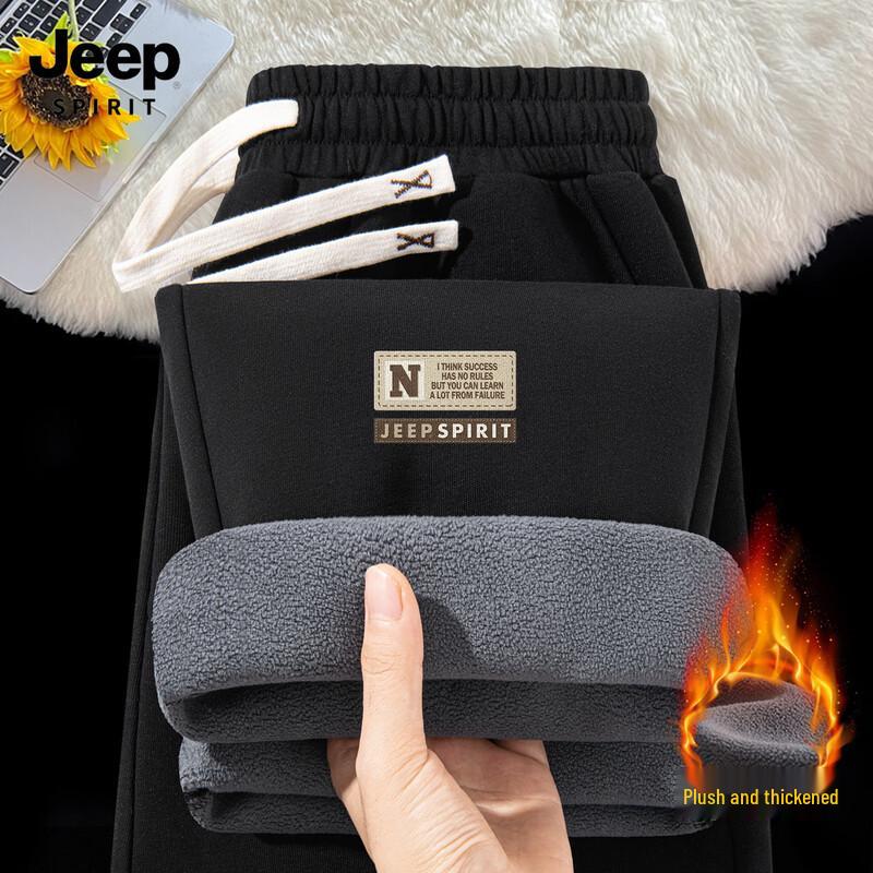 JEEP SPIRIT Men s Fleece-Lined Straight-Leg Casual Pants L