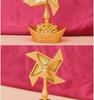 Fortune-Enhancing Yuanbao Windmill: Rotating Metal Feng Shui Desktop Ornament