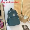 Simplified Bear Letter Printed Student Backpack With Plush Pendant For School