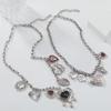 2024 Multi-Layer Metal Retro Love Pendant Necklace - Bohemian Style for Women