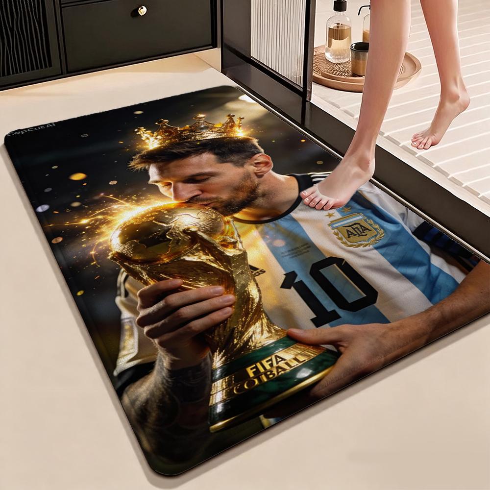 Messi Champion Carpet Floor Mats Printing Art Office Chair Cushion Bathroom Mat