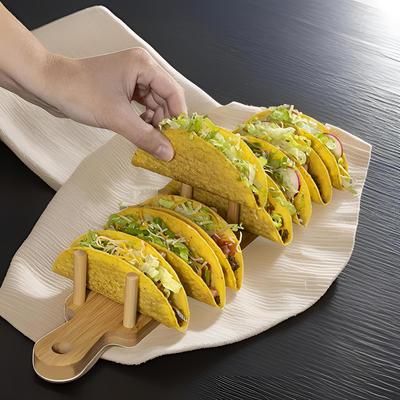 Ahşap Taco Tutucu Çok Amaçlı Tortilla Standı Burrito Ev Veranda Otel