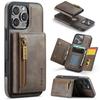 DG.MING M5 Series Zip RFID Multi Card Detachable Leather Phone Case