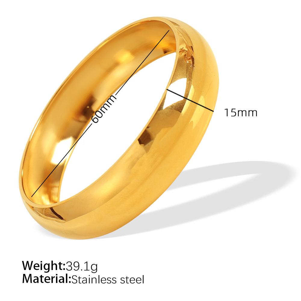 Fashion Titanium Steel Metal Texture Couple Bracelet Bracelet, Large Glossy Exaggerated Design, High-End Women'S Jewelry
