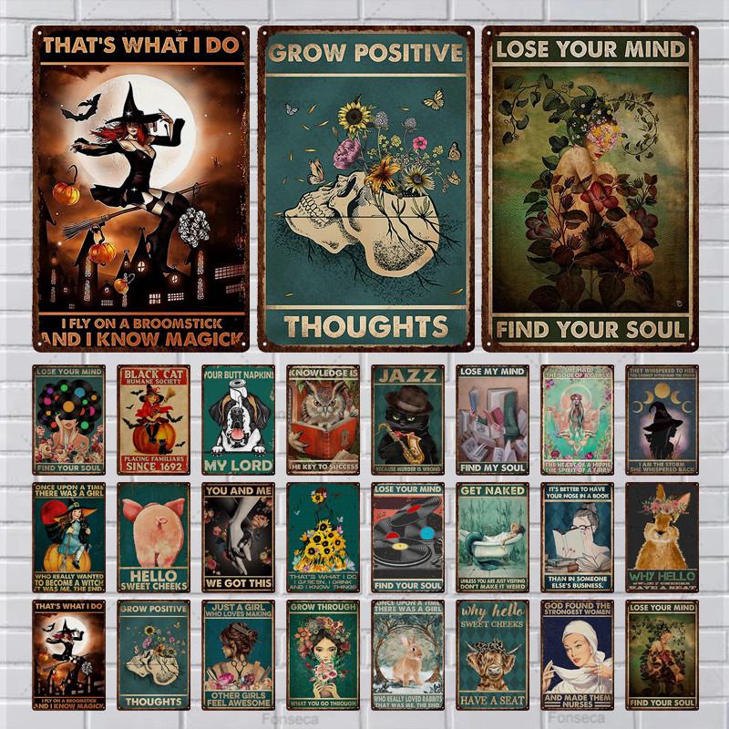 Figure Landscape Green Background Metal Sign Retro Tin Sign Metal Retro Wall Decoration Bar Bar Club Metal Poster Decoration