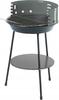 Round charcoal grill with adjustable shelf