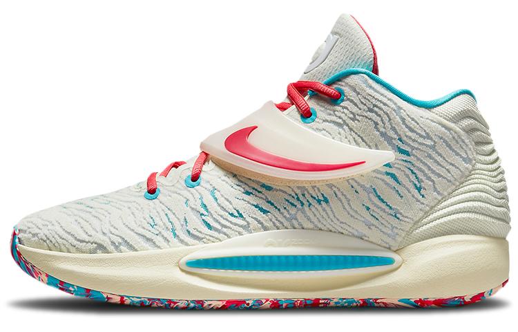 Nike Kd 14 Ep  White Aqua Blue Multi Color  CZ0170-700 42