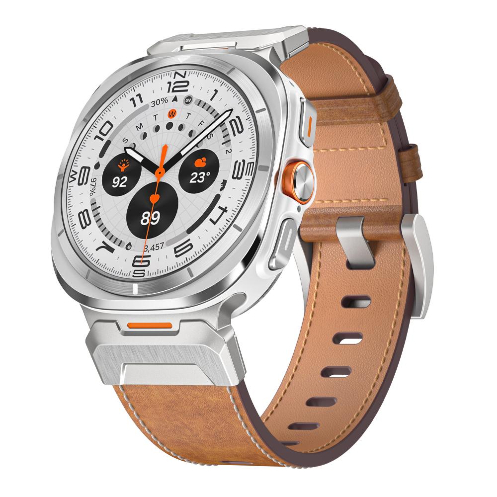 Läderarmband för Samsung Galaxy Watch Ultra 2025 2024 hästlärsrem för SAMSUNG GALAXY ULTRA 47MM klockarmband