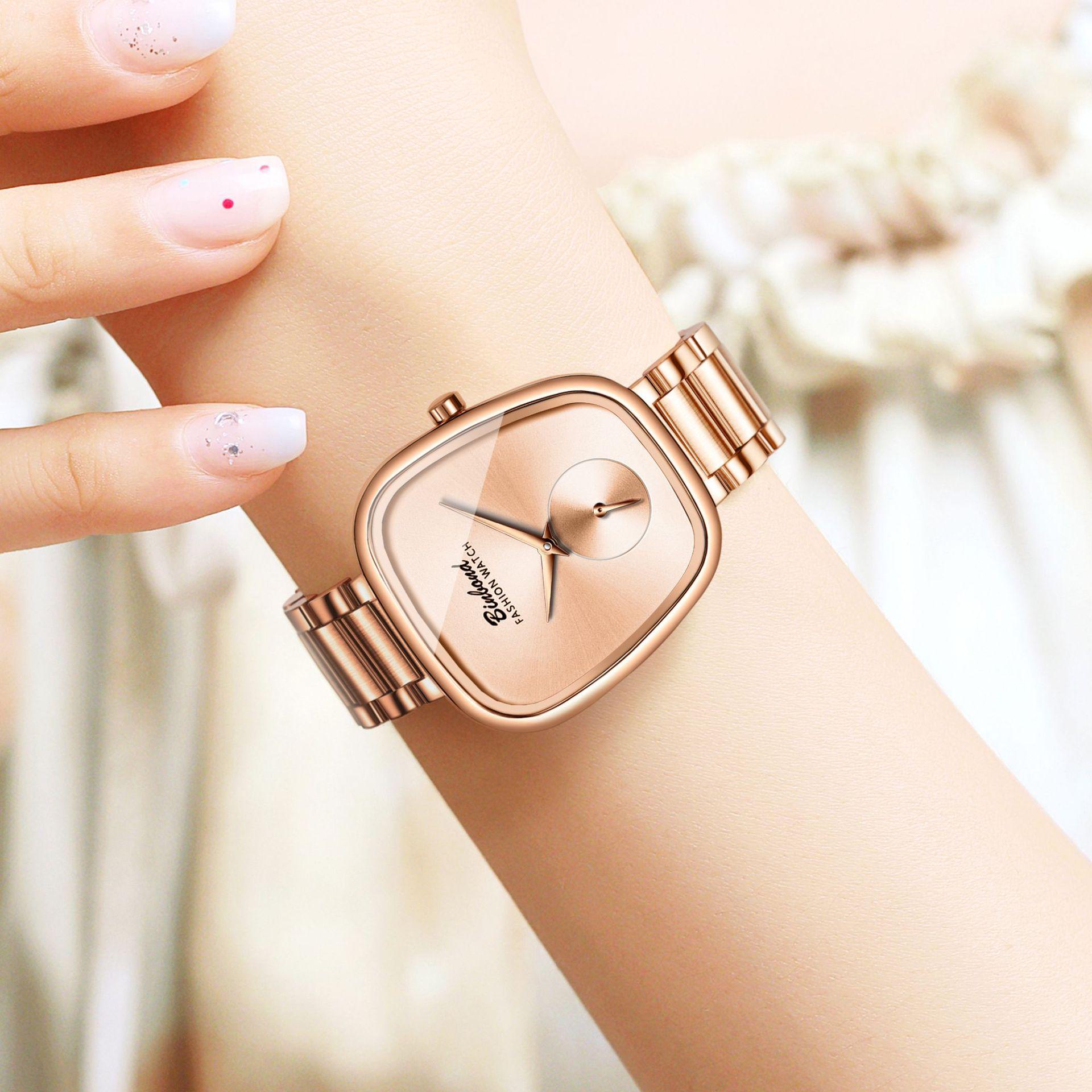 Binbang Luxury Women s Waterproof Quartz Watch - Elegant Stainless Steel Design White Steel - Blue Dial