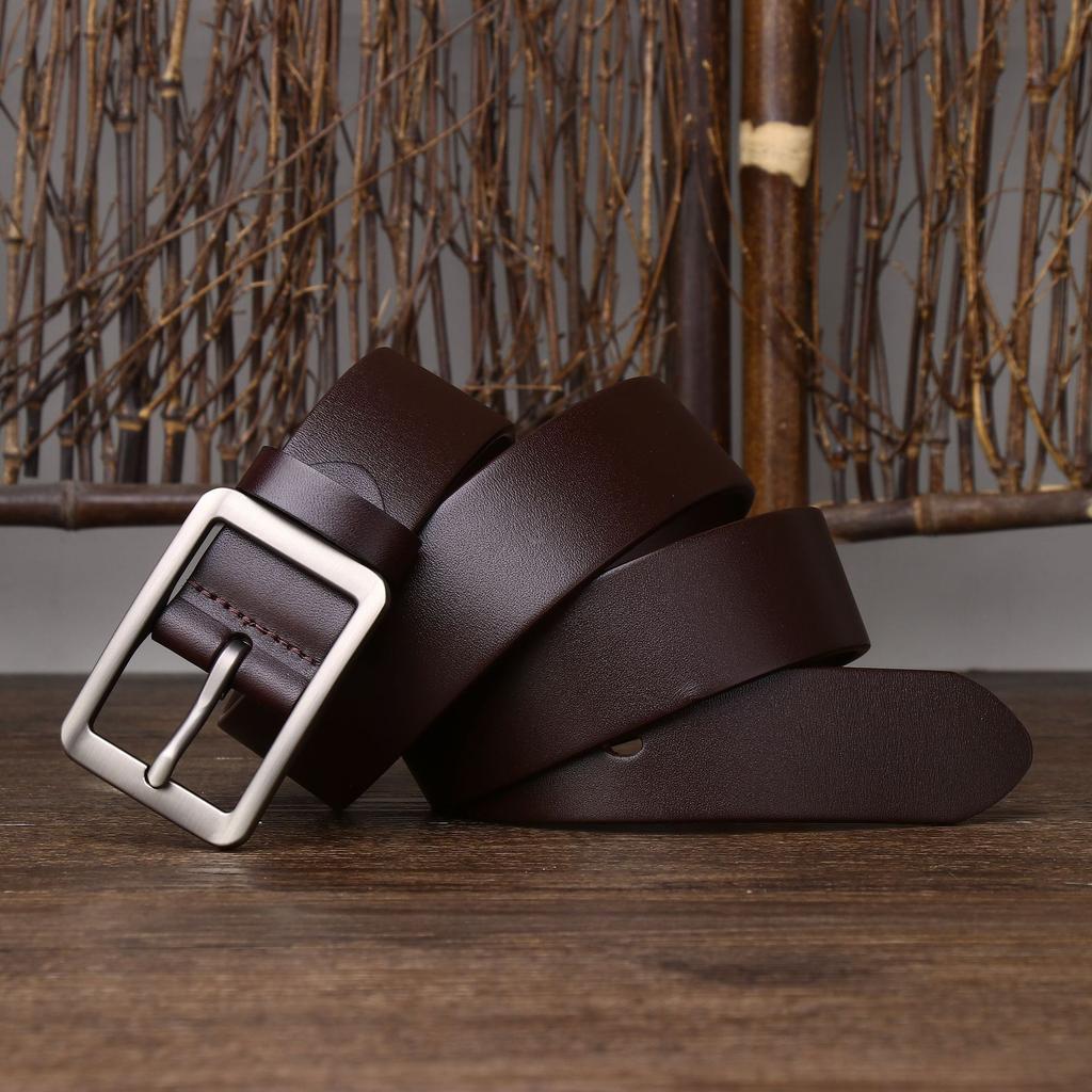 Minimalist Casual Style Business Belt Men'S Leather Pin Buckle First Layer Cowhide Fashion Versatile Youth Formal Pants Belt
