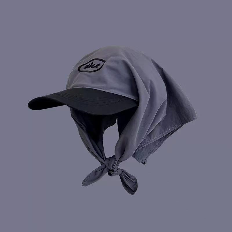 New Color Blocked Headscarf Strap Quick Drying Duck Tongue Hat, Summer Casual Versatile Sun Shading And Sun Protection Hat