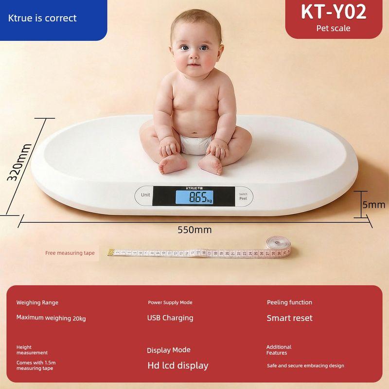 Baby Weight Scale, Household Baby High-Precision Height and Weight Measuring Instrument, Digital Scale, Special Precision Scale for Newborns Integrated Baby Model [Can Weigh 20kg]