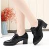2025 new deep-mouth fashion soft leather one-pedal single shoes summer versatile large-size lace-up round head casual leather shoes